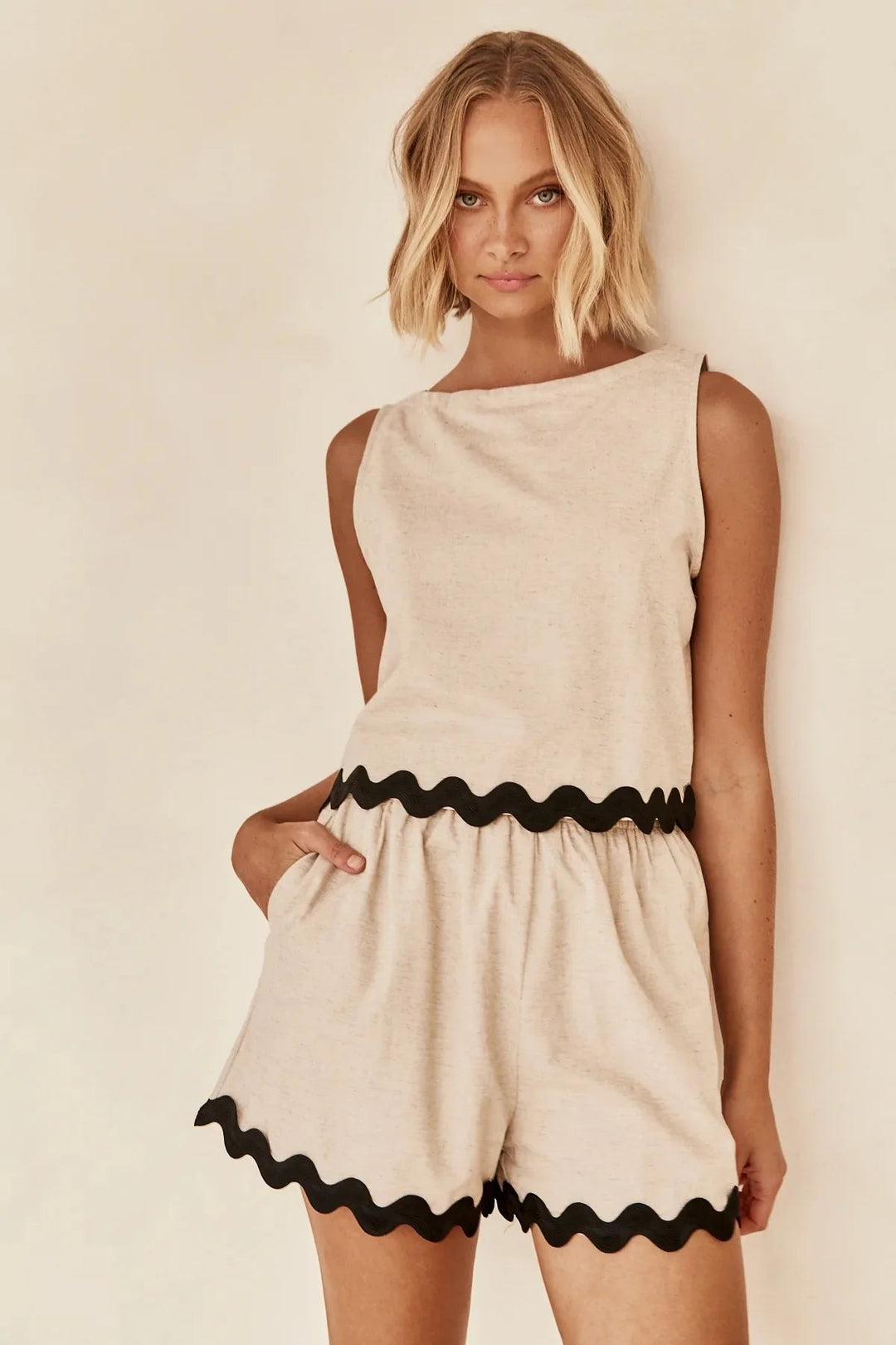 Sheila | Krótki Zestaw | Nowoczesny | 2-Częściowy | Modny | Komfortowy