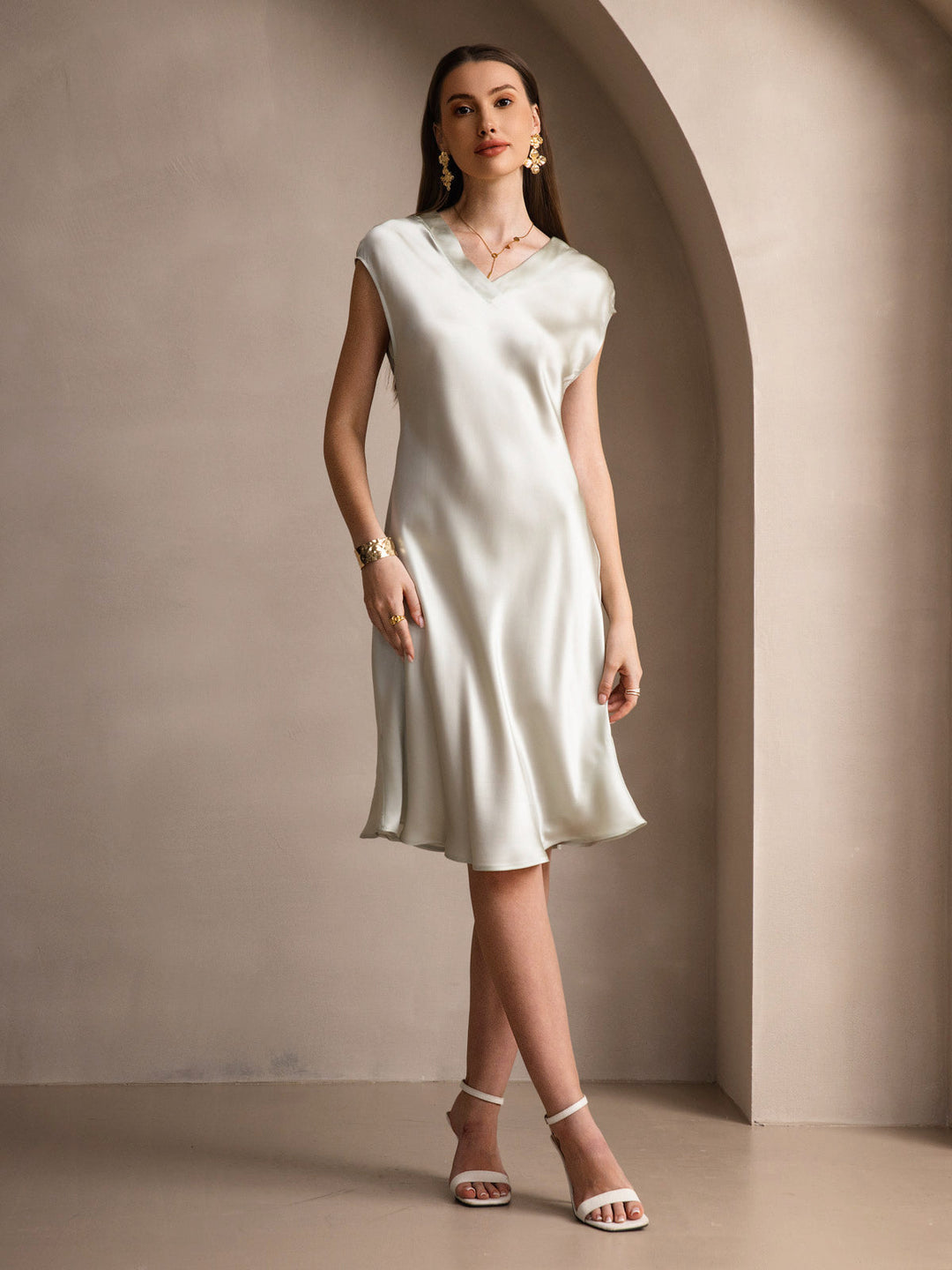 Adalyn - Elegancka Krótka Rękaw Comfort Damska Koszula Nocna