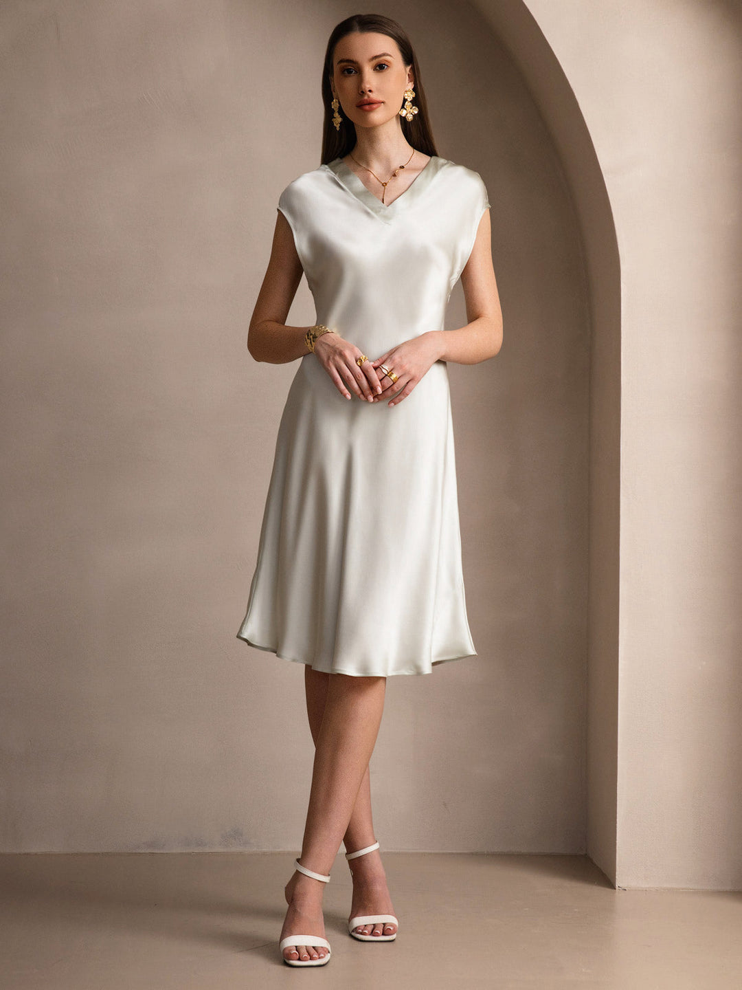 Adalyn - Elegancka Krótka Rękaw Comfort Damska Koszula Nocna