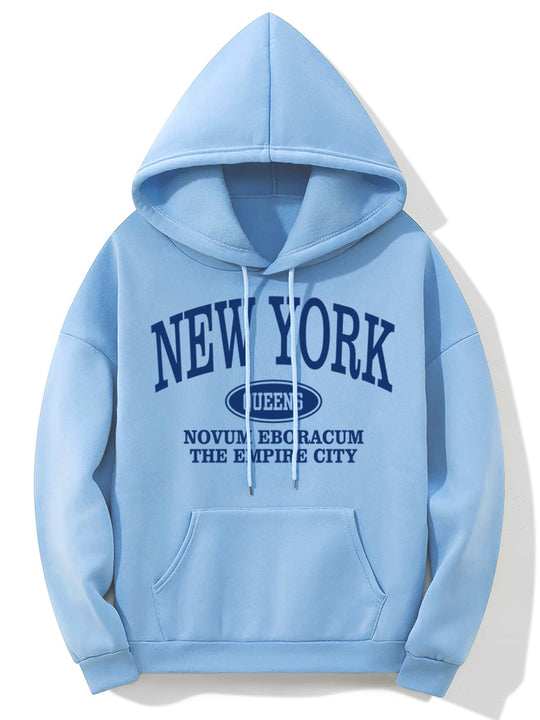 Kobieta | Hoodie z nadrukiem New York | Długi rękaw | Kieszeń kangurka | Styl casualowy i wygodny