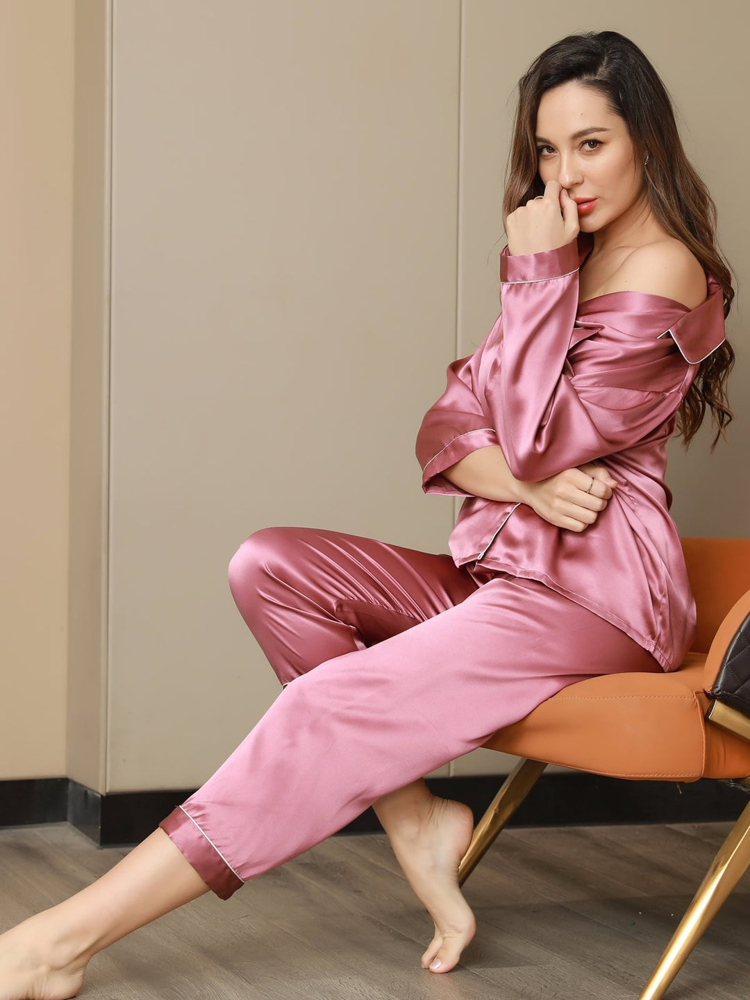 Audrina - Premium Morus Relaksacyjny Zestaw Piżam Damskich
