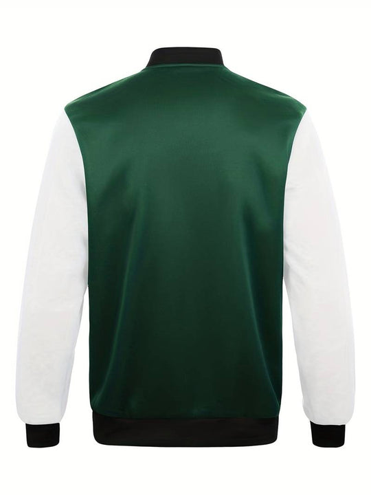 Kurtka College z Kontrastowymi Rękawami i Zapięciem na Guziki dla Mężczyzn | Idealna na Casualowe Stylizacje