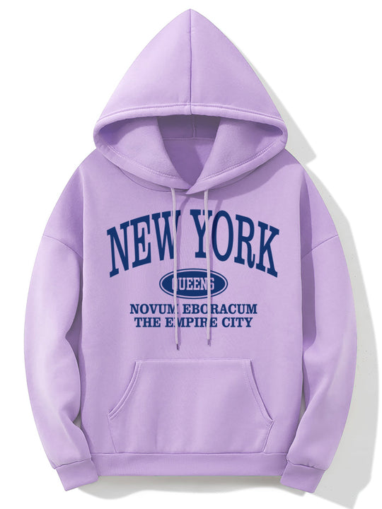 Kobieta | Hoodie z nadrukiem New York | Długi rękaw | Kieszeń kangurka | Styl casualowy i wygodny