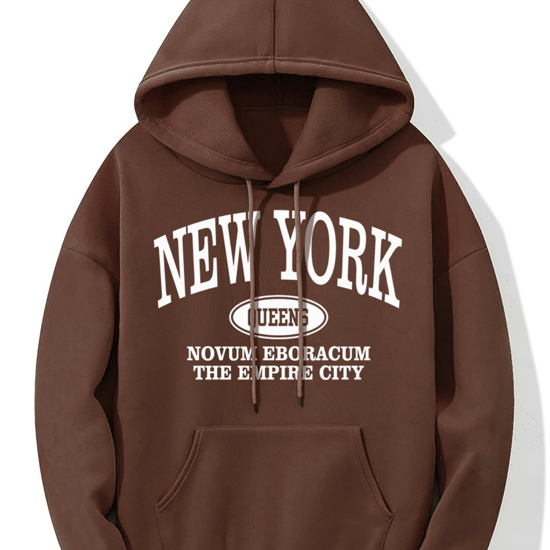 Kobieta | Hoodie z nadrukiem New York | Długi rękaw | Kieszeń kangurka | Styl casualowy i wygodny