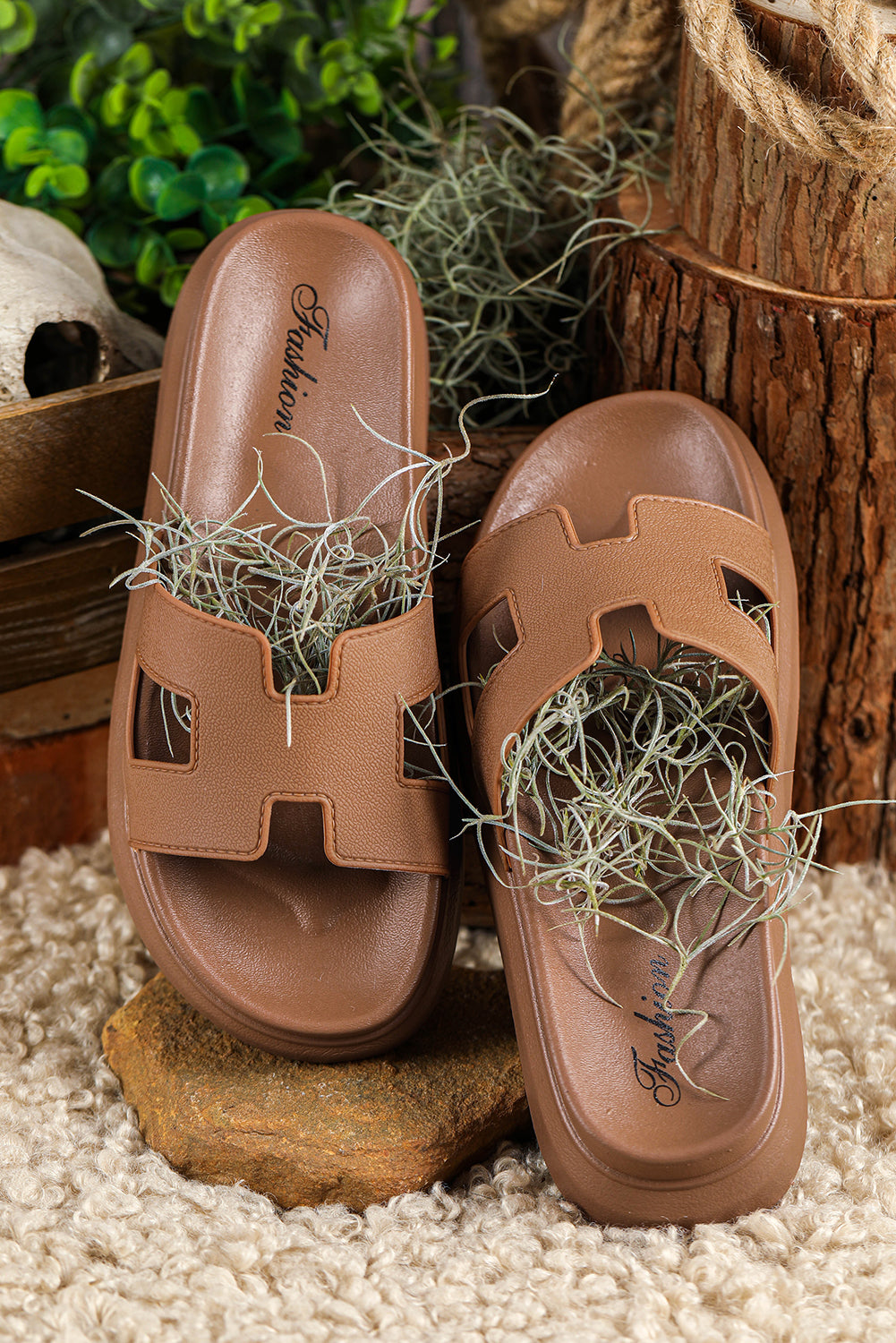 Ilona | Eleganckie klapki na platformie dla kobiet - Letnie sandały typu Slip-On, Otwarty palec
