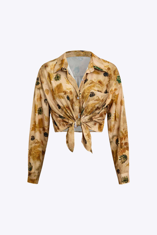 Sally - Unikalna Koszula z Długim Rękawem w Stylu Tie Dye dla Kobiet