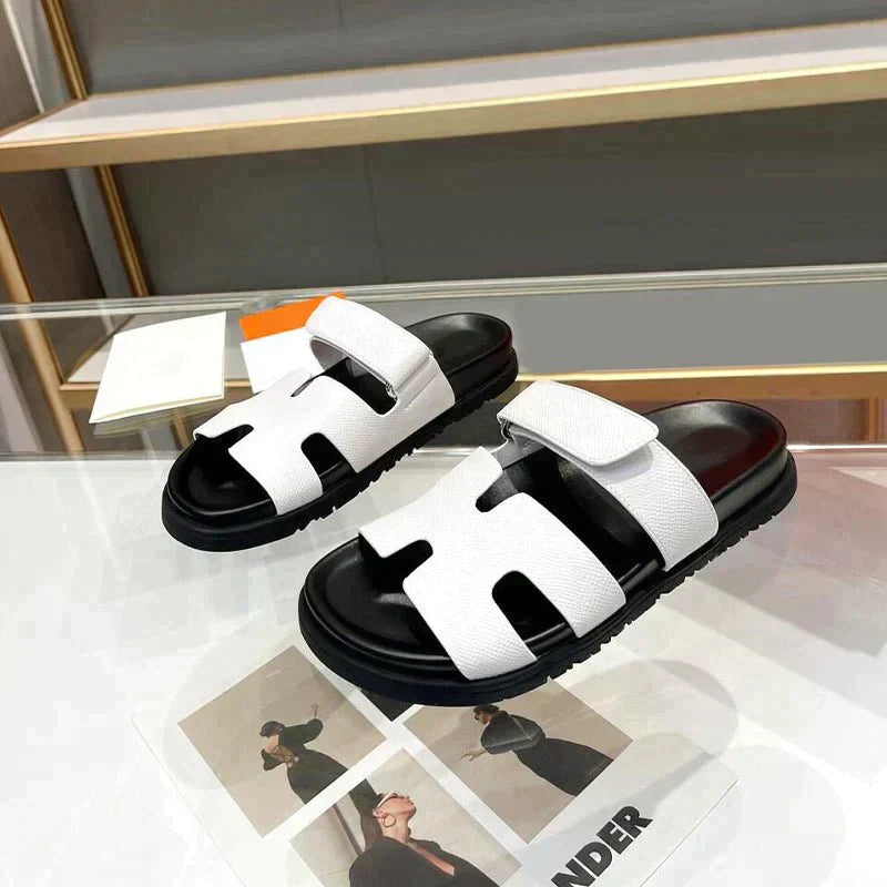 Hira | Eleganckie Sandały Gladiatorki Slip-on z Regulowanym Zapięciem na Rzep