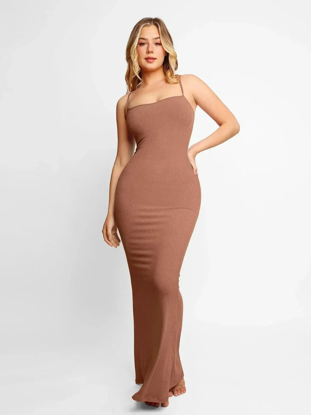 Hadiya - Elegancka Długa Sukienka Shapewear dla Kobiet z Pełnym Wsparciem