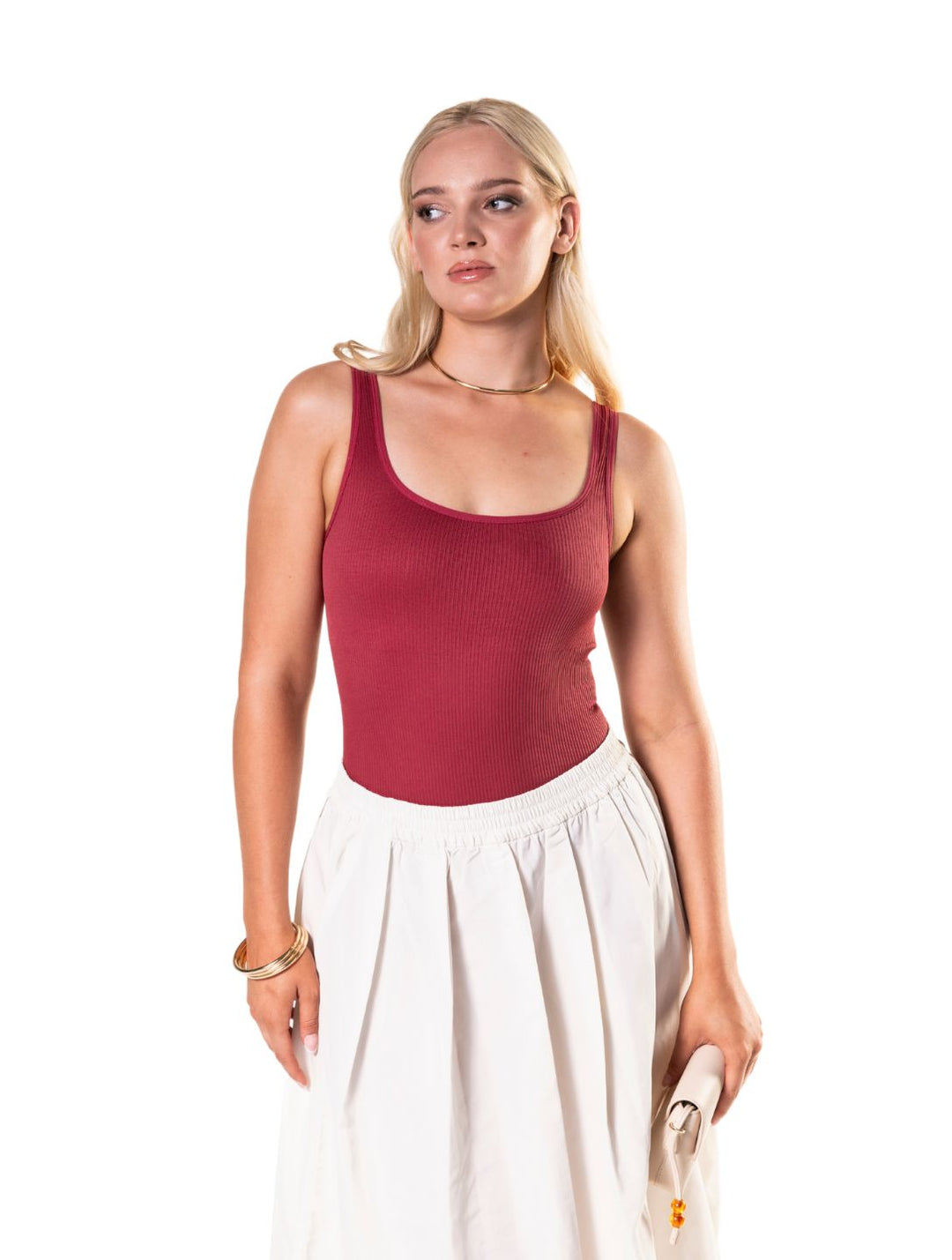 Body modelujące z prążkowanej tkaniny