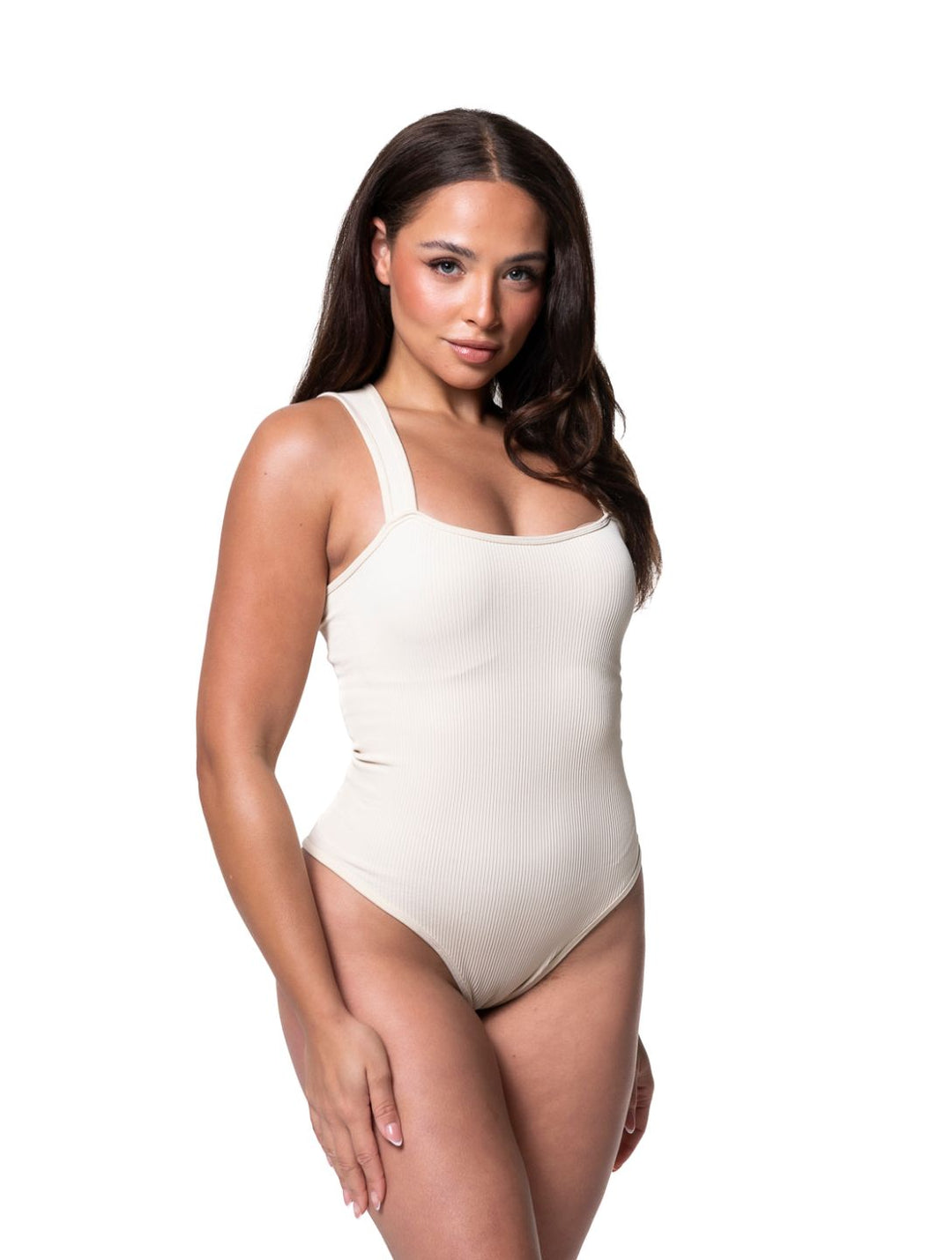 Gładki bodysuit shapewear z kwadratowym dekoltem