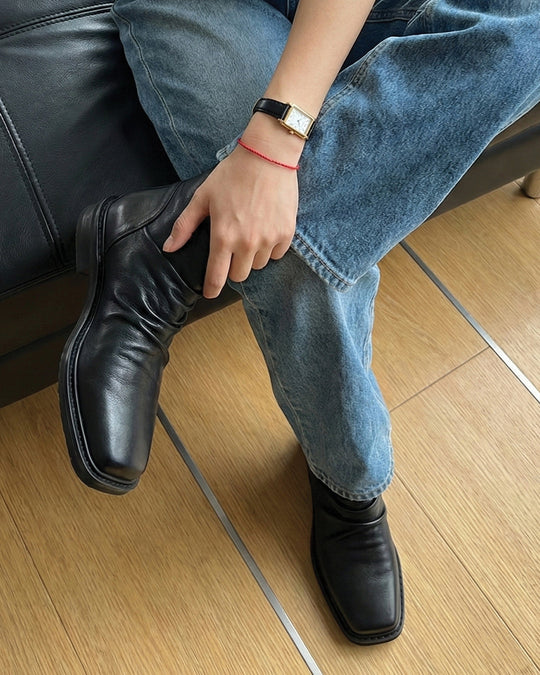 Mężczyzna | Botki | Kwadratowy Nosek | Minimalistyczny Fason | Ponadczasowy Styl