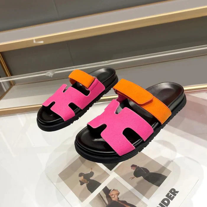 Hira | Eleganckie Sandały Gladiatorki Slip-on z Regulowanym Zapięciem na Rzep