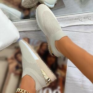 Ventiq | Oddychające elastyczne sneakersy slip-on dla kobiet - lekkie