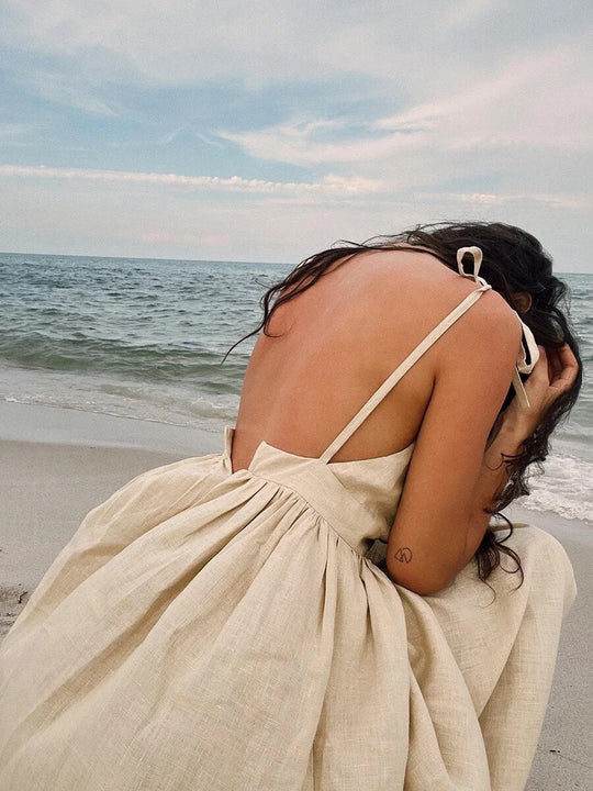 Solène - Lniana Sukienka Plażowa